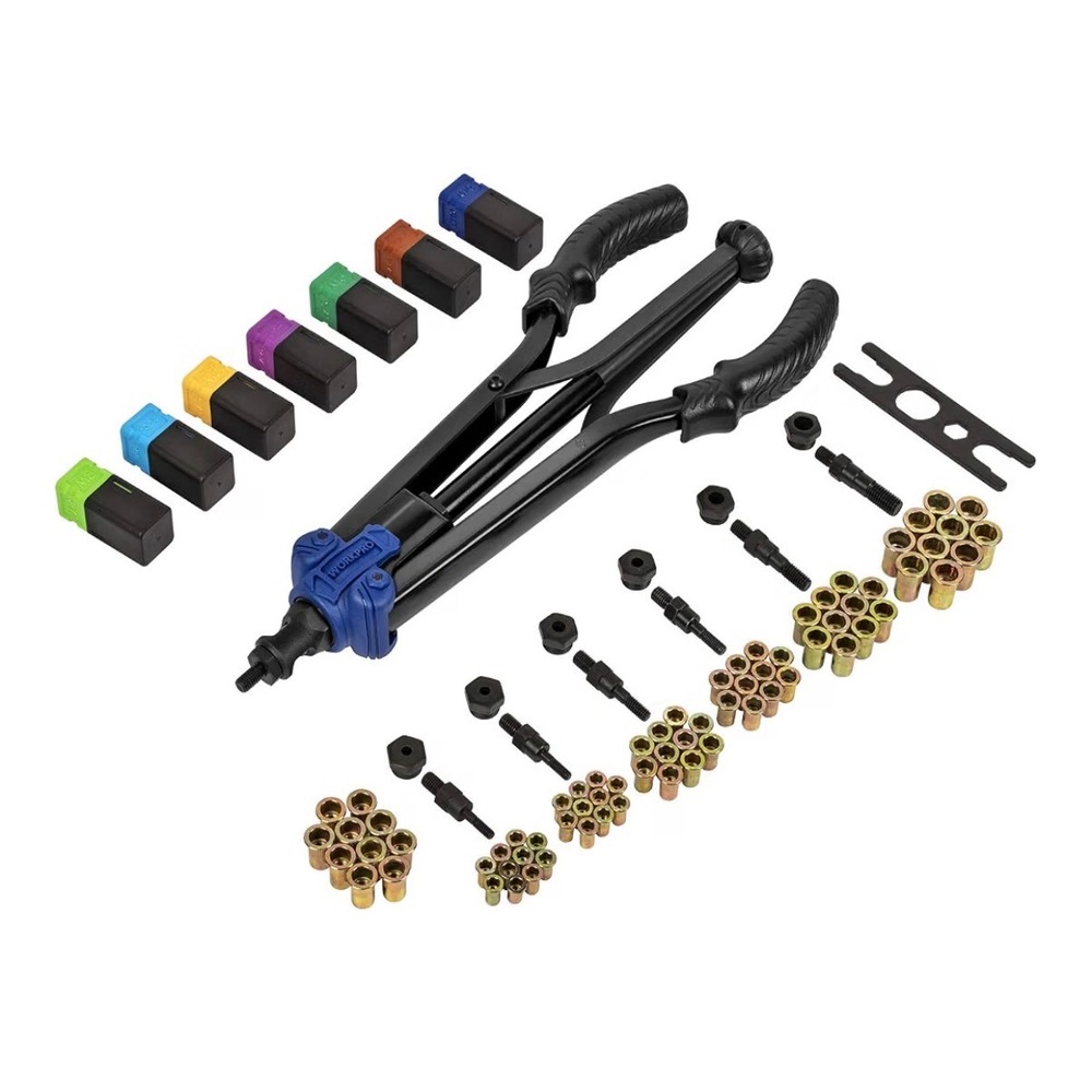 WORKPRO 15 inch Hand Rivet Nut Setter Kit W023019A with 7 Mandrels & Case